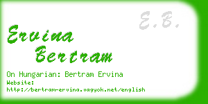 ervina bertram business card